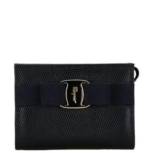 Pre-owned Leather pouches Salvatore Ferragamo Pre-owned , Black , Dame...