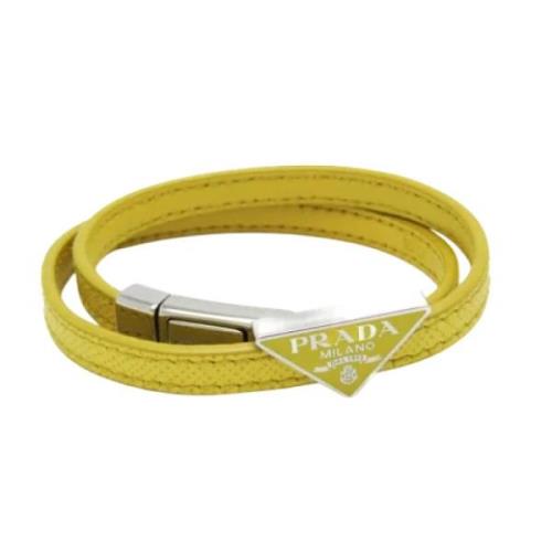 Pre-owned Leather bracelets Prada Vintage , Yellow , Dames