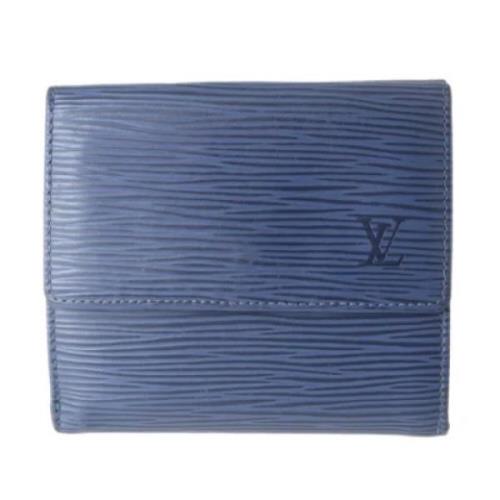 Pre-owned Leather wallets Louis Vuitton Vintage , Blue , Dames