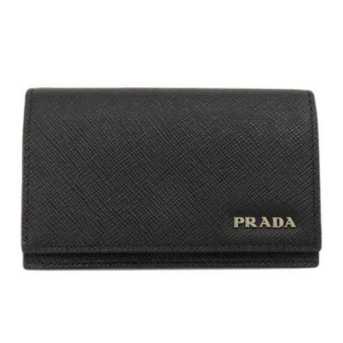 Pre-owned Leather wallets Prada Vintage , Black , Dames