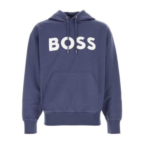 Blauwe Katoenen Sweatshirt Boss , Blue , Heren