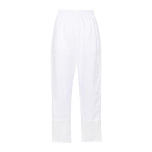 Witte Linnen Slub Broek Emporio Armani , White , Dames