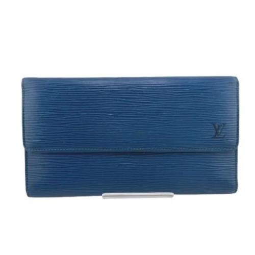 Pre-owned Leather wallets Louis Vuitton Vintage , Blue , Dames