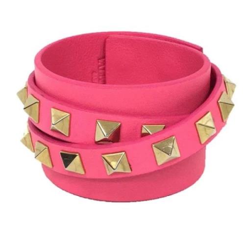 Pre-owned Leather bracelets Valentino Vintage , Pink , Dames