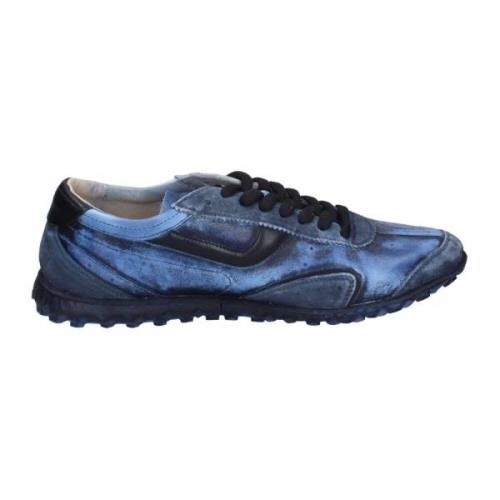 Leren Heren Sneakers Moma , Blue , Heren