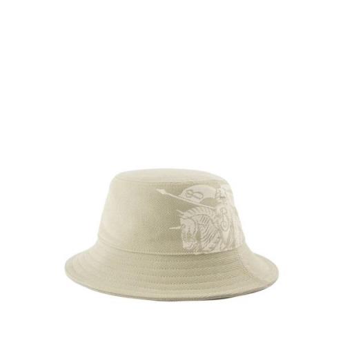 Beige Twill Bucket Hat - Synthetisch Burberry , Beige , Unisex