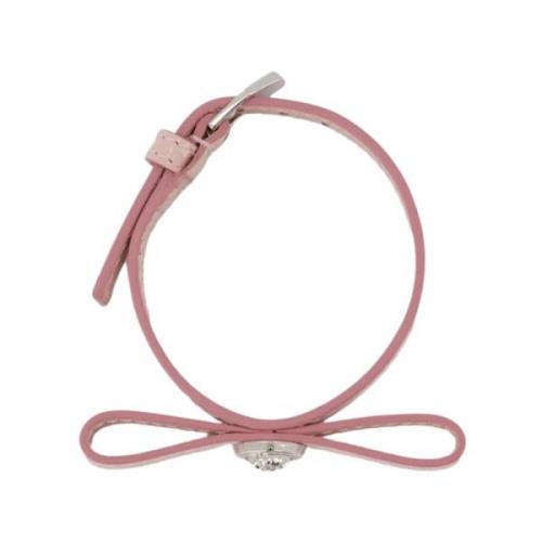 Roze Lint Armband - Leer Versace , Pink , Dames