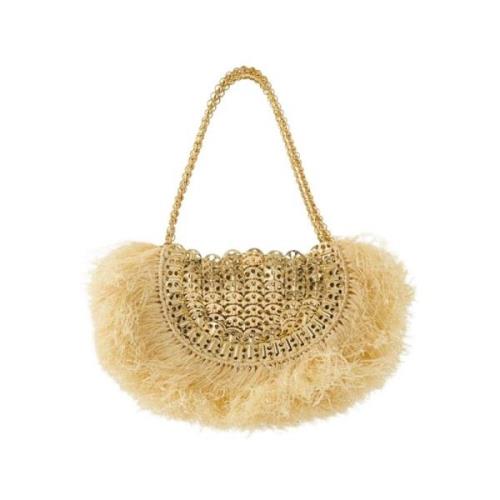 Raffia Shopper Tas - Neutraal Paco Rabanne , Beige , Dames