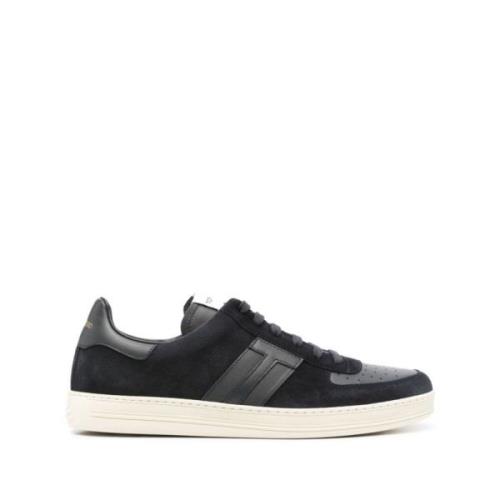 Blauwe Sneakers Paneeldesign T-Patch Tom Ford , Blue , Heren