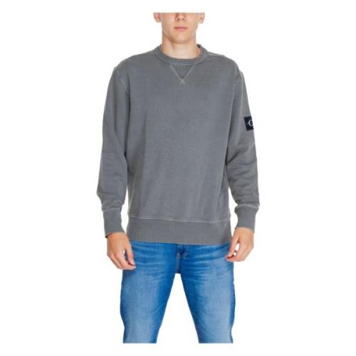 Badge Crew Sweatshirt Calvin Klein Jeans , Gray , Heren