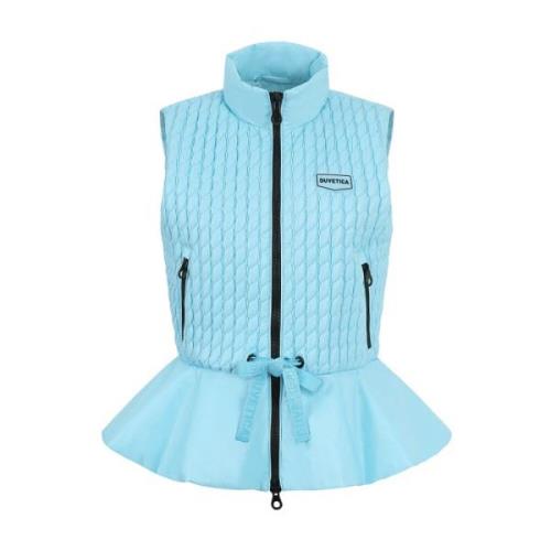 Lichtblauwe Gerimpelde Gewatteerde Vest Duvetica , Blue , Dames