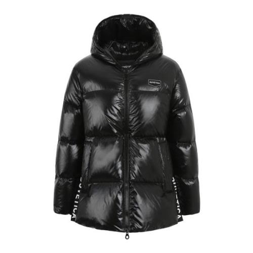 Zwarte Hooded Down Jacket Aw23 Duvetica , Black , Dames