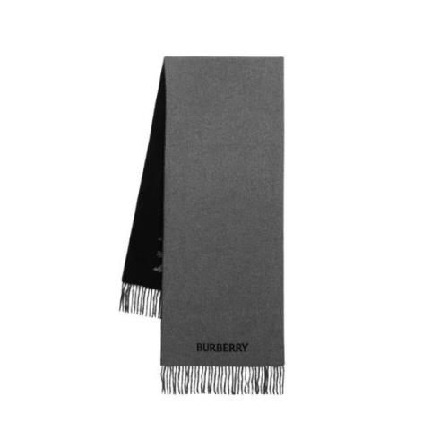 Knight Logo Cashmere Scarf Grey Burberry , Gray , Unisex