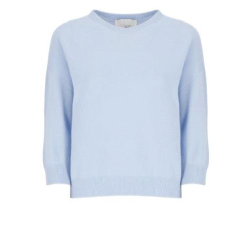 Lichtblauwe Cashmere Trui Korte Mouwen Vrouw Vanisé , Blue , Dames