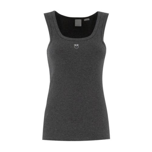 Love Birds Ribbed Tank Top Pinko , Gray , Dames