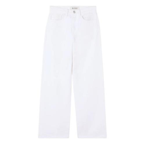 Wide Leg Denim Jeans Róhe , White , Dames