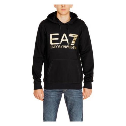 Zwarte Bedrukte Hoodie Mannen Herfst/Winter Emporio Armani EA7 , Black...