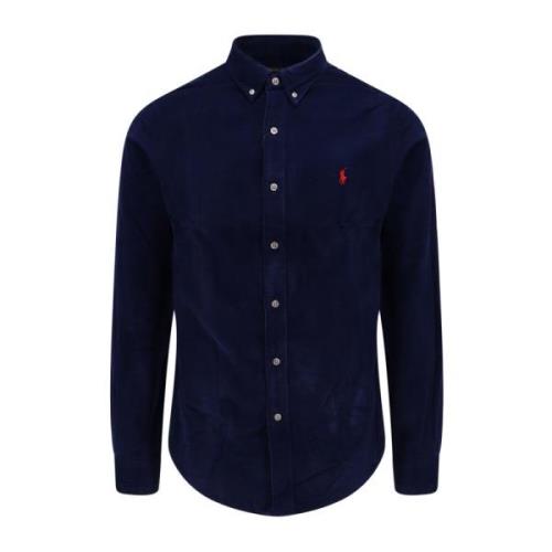 Velver Geborduurd Logo Button Down Overhemd Polo Ralph Lauren , Blue ,...