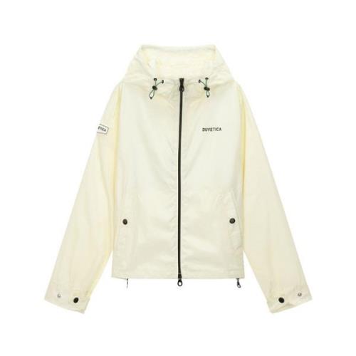 Korte Hooded Ivoor Jas UV-bescherming Duvetica , Beige , Dames