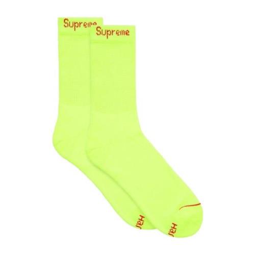 Beperkte oplage Crew Socks Fluorescerend Geel Supreme , Yellow , Unise...