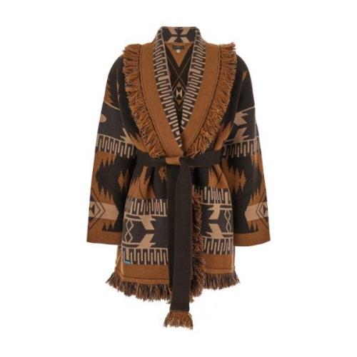 Icon Jacquard Cardigan in Koffie Alanui , Brown , Dames