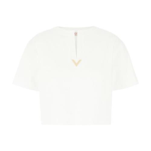 Casual Katoenen T-Shirt voor Mannen Valentino Garavani , White , Dames