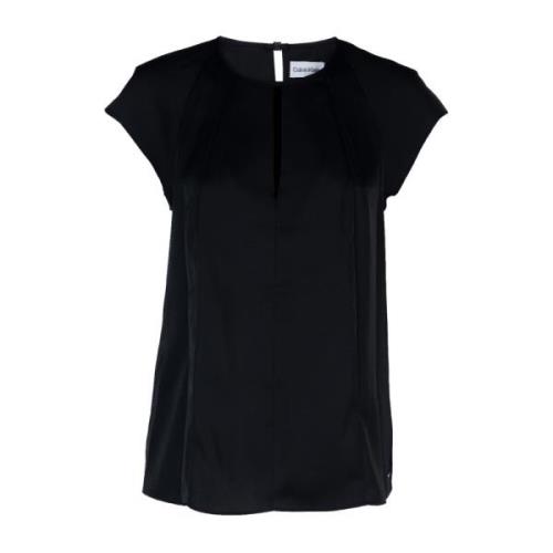 Casual Katoenen T-Shirt voor Mannen Calvin Klein , Black , Dames