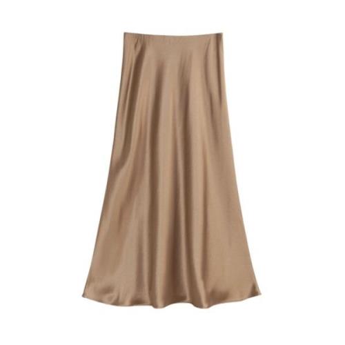 A-Lijn Midi Rok Shitake By Herenne Birger , Brown , Dames