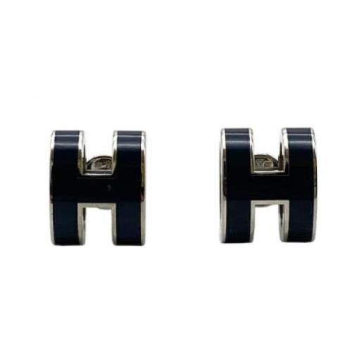 Pre-owned Metal earrings Hermès Vintage , Black , Dames