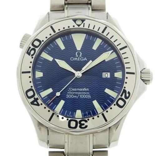 Pre-owned Stainless Steel watches Omega Vintage , Blue , Heren