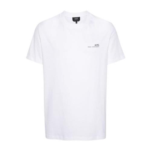 Biologisch Katoen Logo Print T-shirt A.p.c. , White , Heren