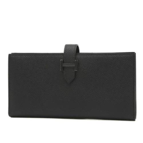 Pre-owned Leather wallets Hermès Vintage , Black , Dames