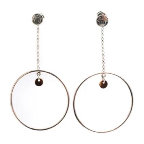 Pre-owned Metal earrings Hermès Vintage , Gray , Dames