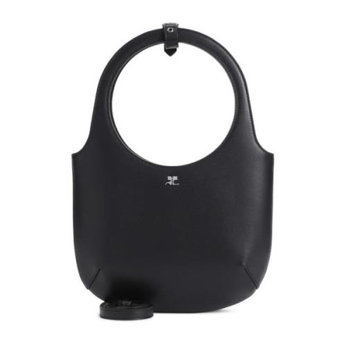 Zwarte Leren Handtas Statement Stuk Courrèges , Black , Dames