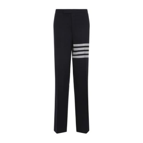 Navy Blauwe Wollen Broek Thom Browne , Blue , Heren