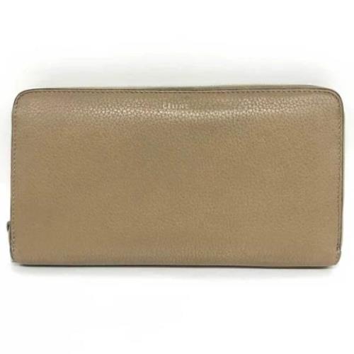 Pre-owned Leather wallets Celine Vintage , Beige , Dames