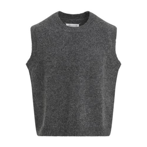 Grijze Wollen Vest Stijlvolle Herentrui Maison Margiela , Gray , Heren