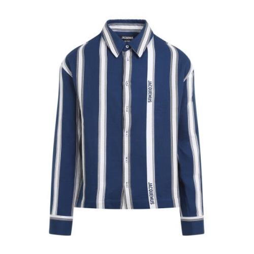 Blauw Stijlvol Overhemd Verhoog Stijl Jacquemus , Blue , Heren