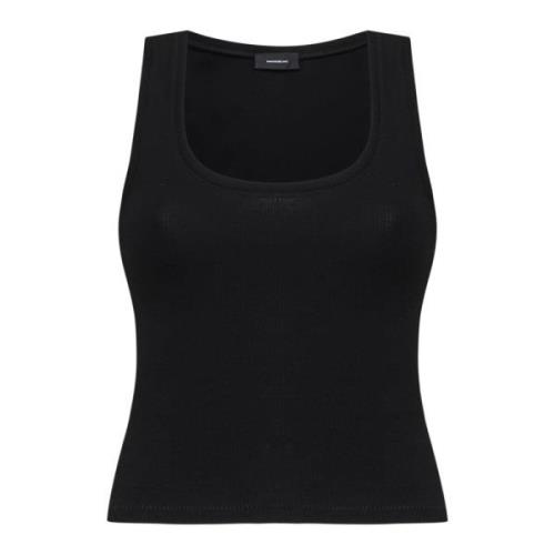 Zwarte Geribbelde Tanktop Wardrobe.nyc , Black , Dames