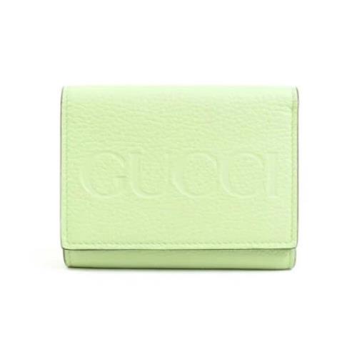 Pre-owned Leather wallets Gucci Vintage , Green , Dames