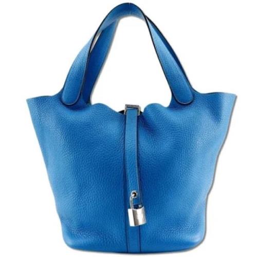 Pre-owned Leather handbags Hermès Vintage , Blue , Dames