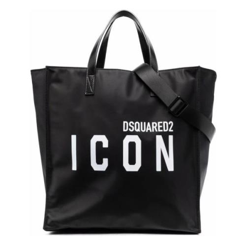 Zwarte Nylon Winkel Tas Dsquared2 , Black , Heren