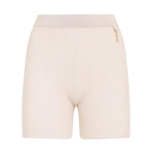 Chique Nude & Neutrals Elastische Taille Shorts Jacquemus , Beige , Da...