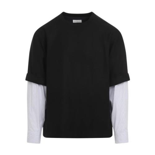 Luxe Zwarte Shirt voor Mannen Dries Van Noten , Black , Heren