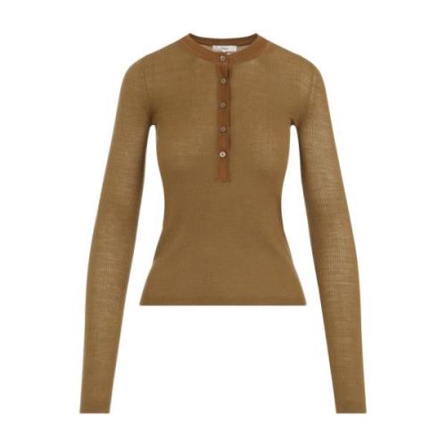 Bruine Wol Pullover Sweater Chloé , Brown , Dames