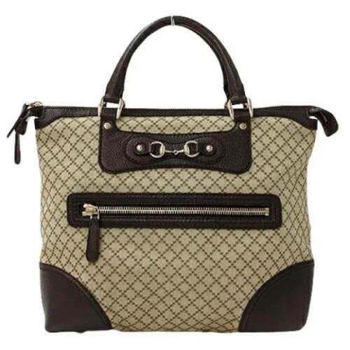 Pre-owned Canvas handbags Gucci Vintage , Beige , Dames