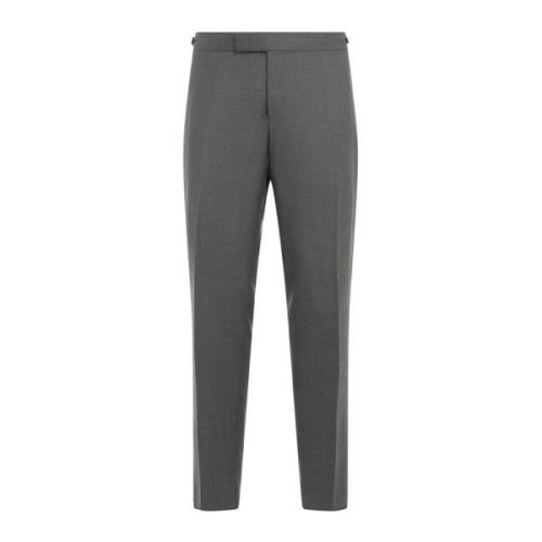 Grijze Wol Skinny Broek Thom Browne , Gray , Heren