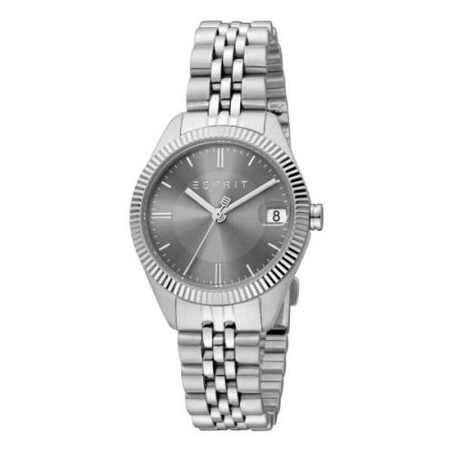 Dames Roestvrijstalen Analoge Horloge met Datum Esprit , Gray , Dames