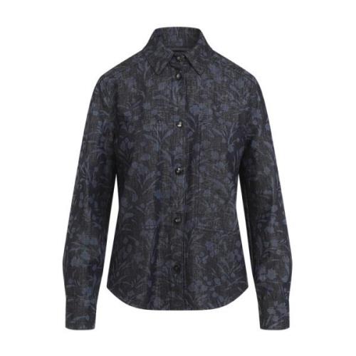 Grijze Shirt Damesmode Giorgio Armani , Blue , Dames