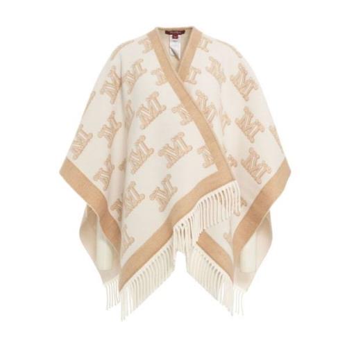 Luxe Beige Wol Cape Jas Max Mara , Beige , Dames